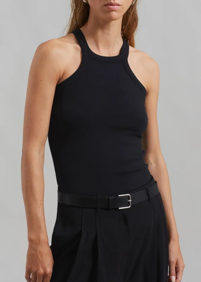 Women The Frankie Shop Tops Omi Halter Tank Top Black