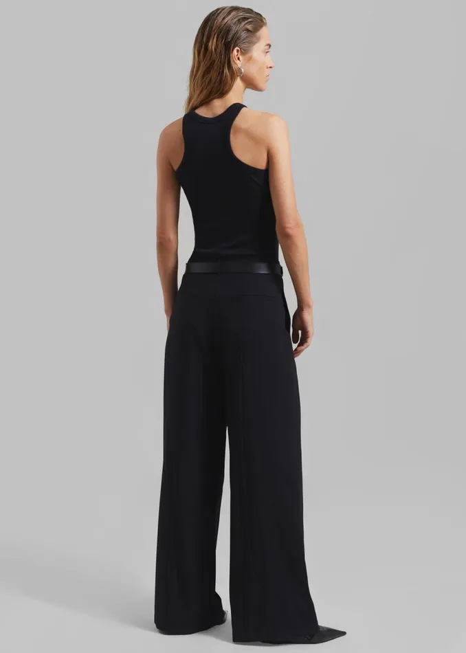 Women The Frankie Shop Tops Omi Halter Tank Top Black