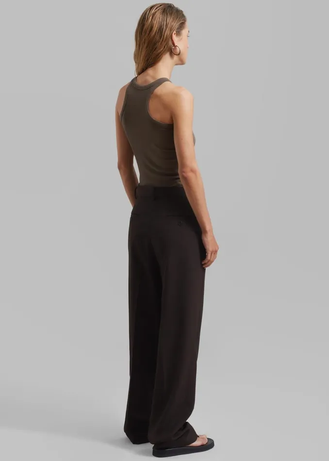 Women The Frankie Shop Tops Omi Halter Tank Top Brown