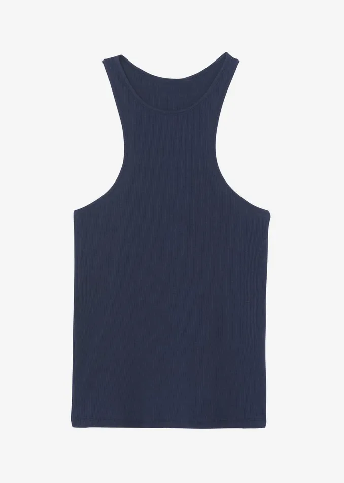 Women The Frankie Shop Tops Ophelia Rib Tank Top Navy