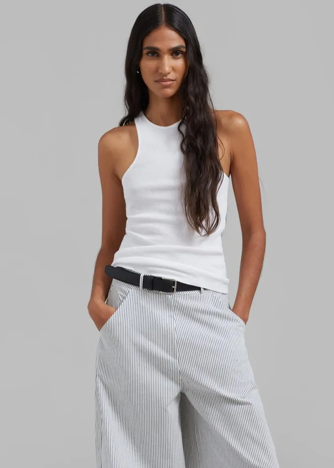 Women The Frankie Shop Tops Ophelia Rib Tank Top White