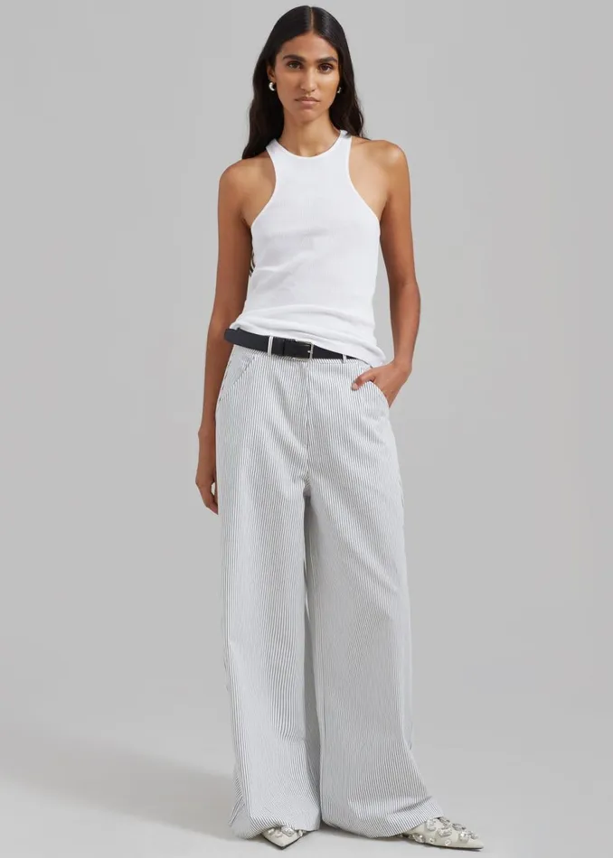 Women The Frankie Shop Tops Ophelia Rib Tank Top White