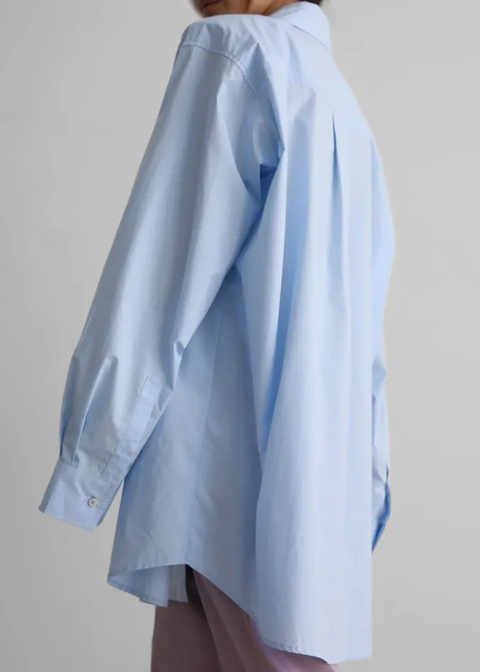 Women The Frankie Shop Tops Panama Oversized Shirt Light Blue