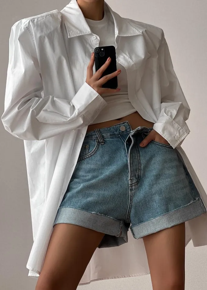 Women The Frankie Shop Tops Panama Oversized Shirt White