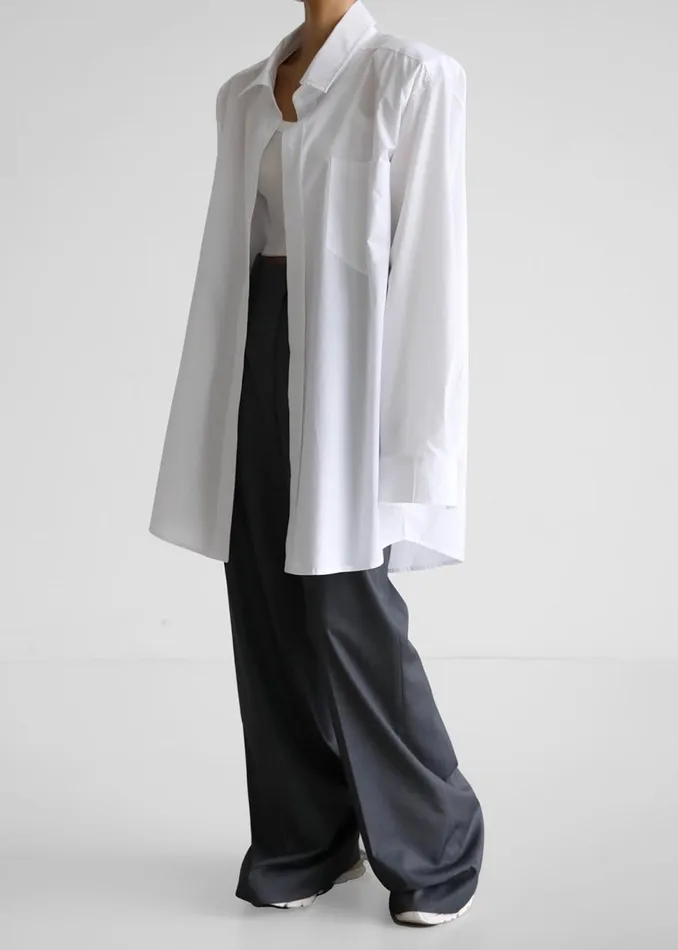 Women The Frankie Shop Tops Panama Oversized Shirt White