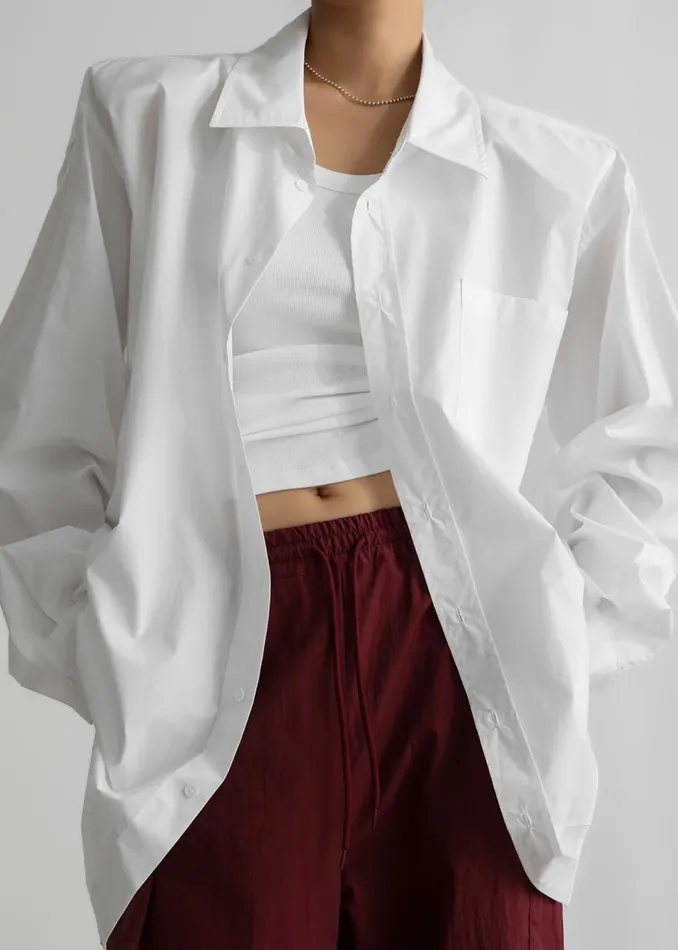 Women The Frankie Shop Tops Panama Oversized Shirt White