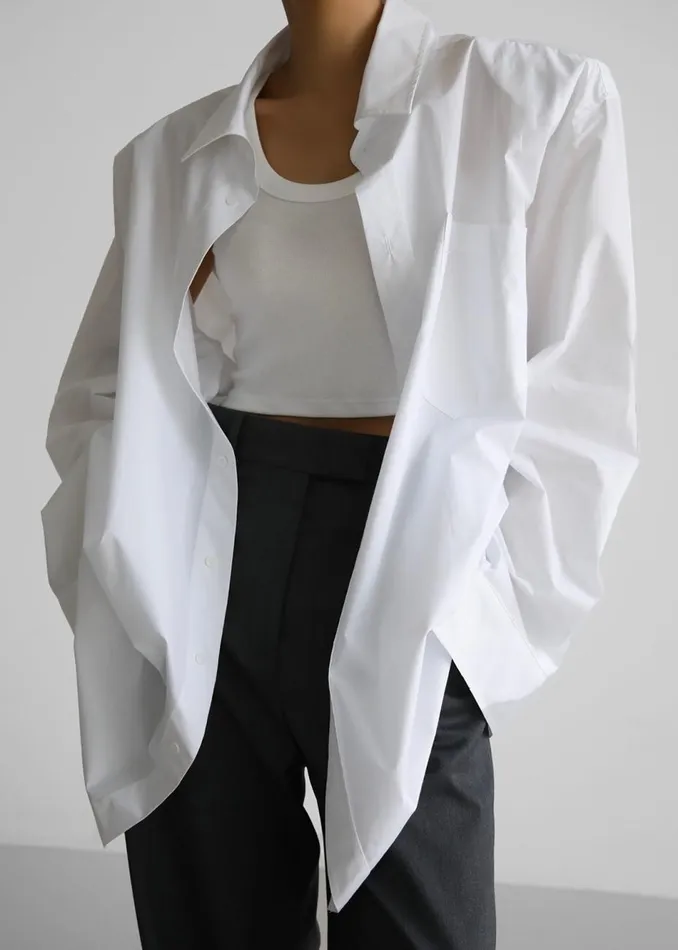 Women The Frankie Shop Tops Panama Oversized Shirt White