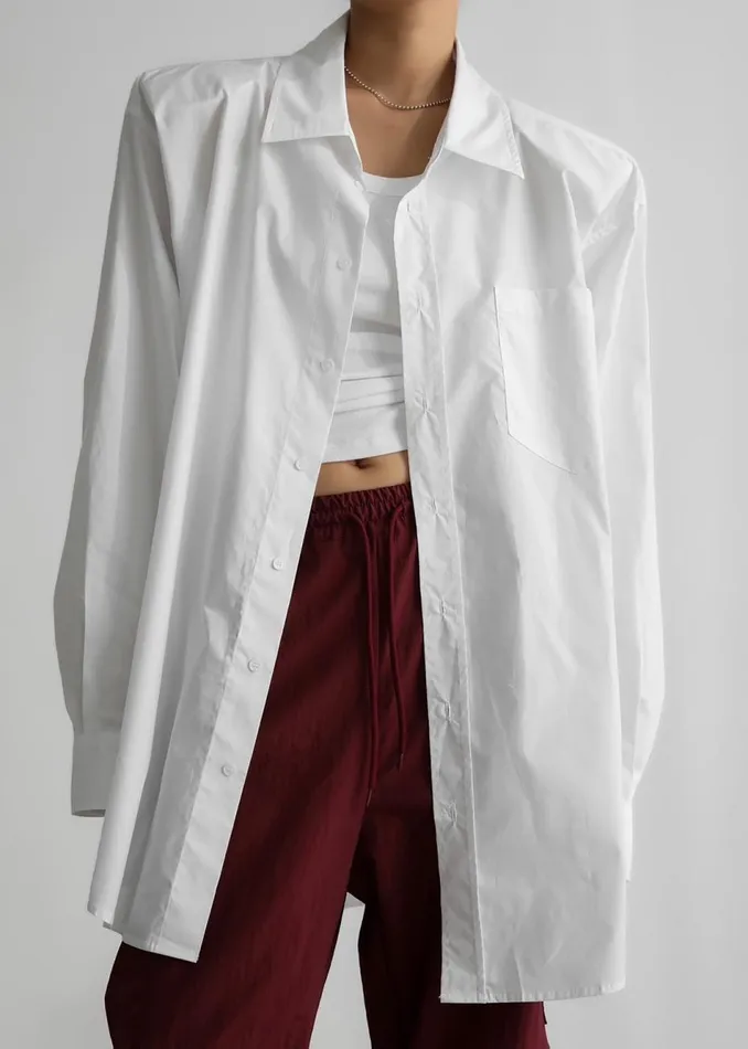 Women The Frankie Shop Tops Panama Oversized Shirt White