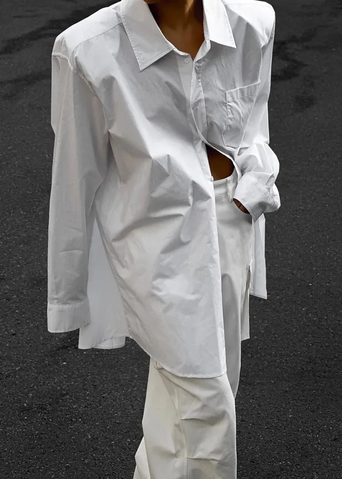 Women The Frankie Shop Tops Panama Oversized Shirt White