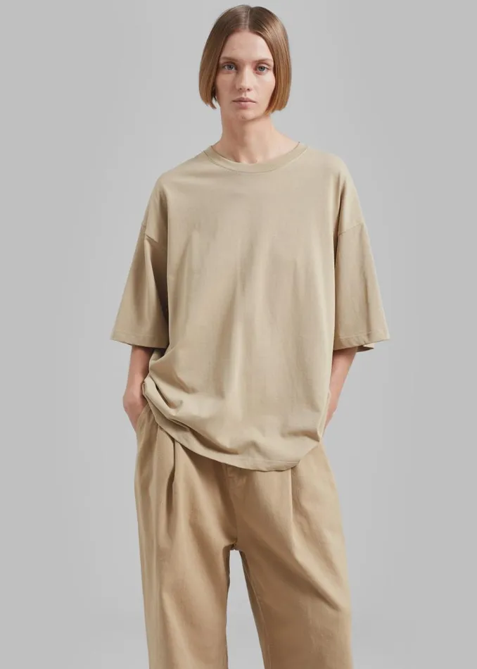 Women The Frankie Shop Tops Quinn Cotton TShirt Beige
