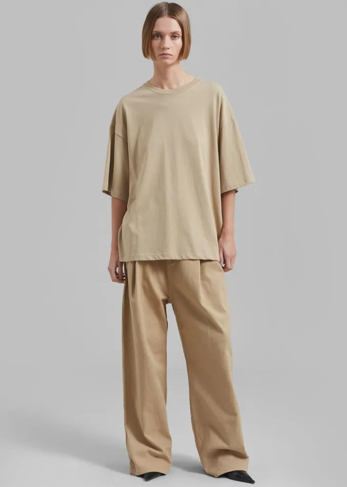 Women The Frankie Shop Tops Quinn Cotton TShirt Beige