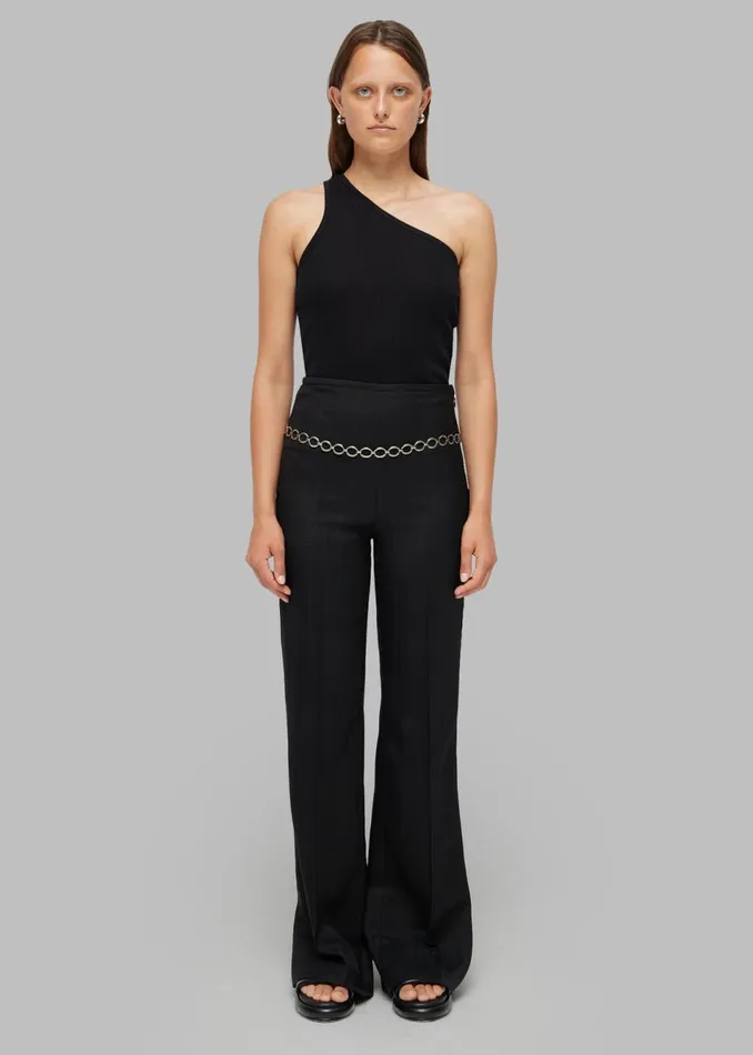 Women The Frankie Shop Tops Rhe Asymmetric Rib Top Noir