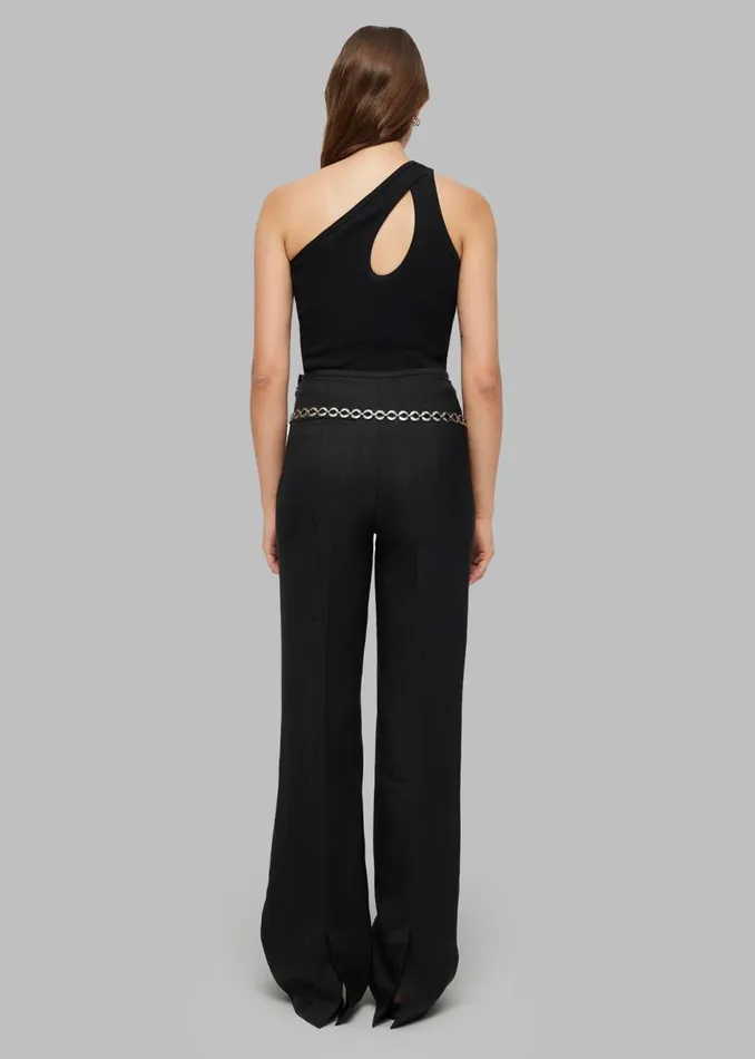 Women The Frankie Shop Tops Rhe Asymmetric Rib Top Noir