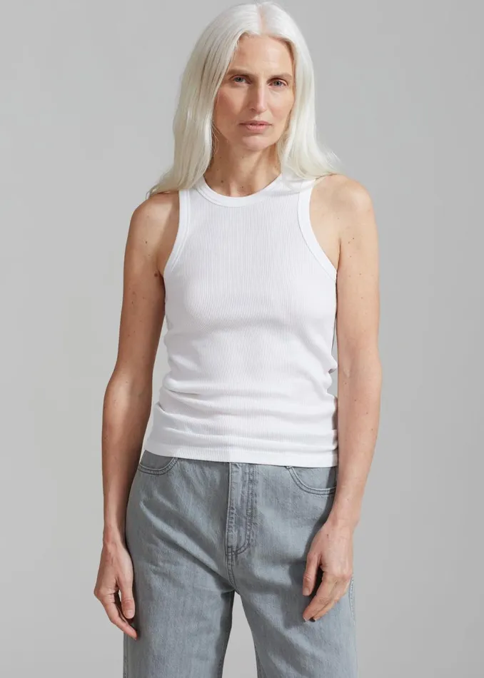 Women The Frankie Shop Tops Rhe Rib Tank Top White