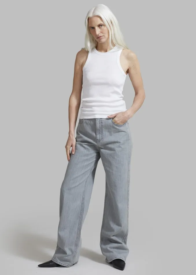 Women The Frankie Shop Tops Rhe Rib Tank Top White