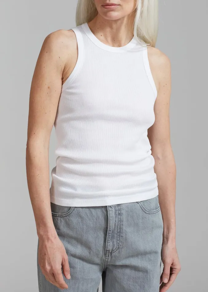 Women The Frankie Shop Tops Rhe Rib Tank Top White