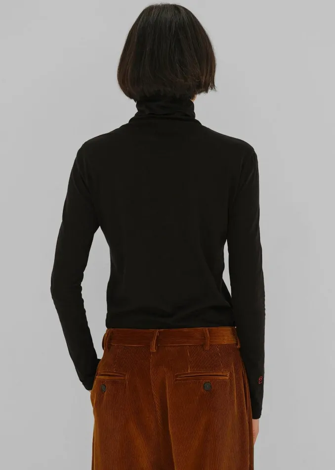 Women The Frankie Shop Tops Rika Studios Riley RollNk Tee Black
