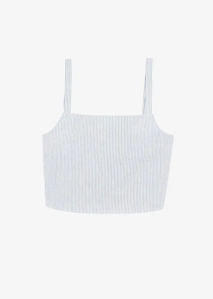 Women The Frankie Shop Tops Rosalind Cropped Tank Blue Stripe