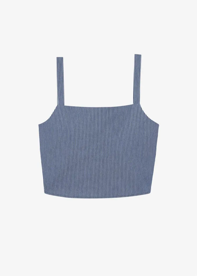 Women The Frankie Shop Tops Rosalind Cropped Tank White Stripe