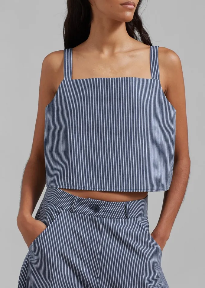 Women The Frankie Shop Tops Rosalind Cropped Tank White Stripe