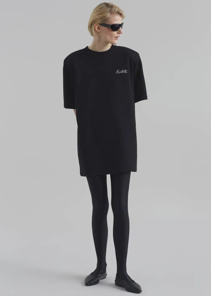 Women The Frankie Shop Tops Rotate Oversized Logo TShirt Black