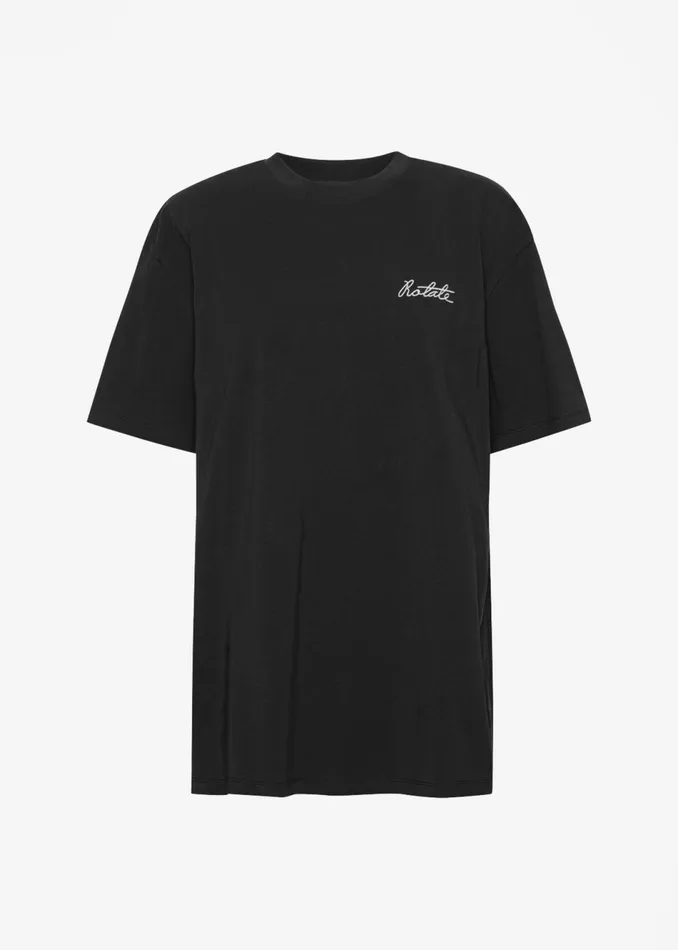 Women The Frankie Shop Tops Rotate Oversized Logo TShirt Black