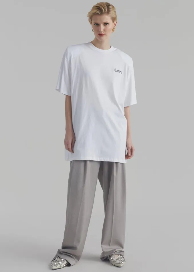Women The Frankie Shop Tops Rotate Oversized Logo TShirt Bright White