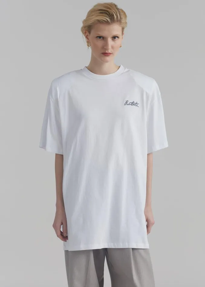 Women The Frankie Shop Tops Rotate Oversized Logo TShirt Bright White