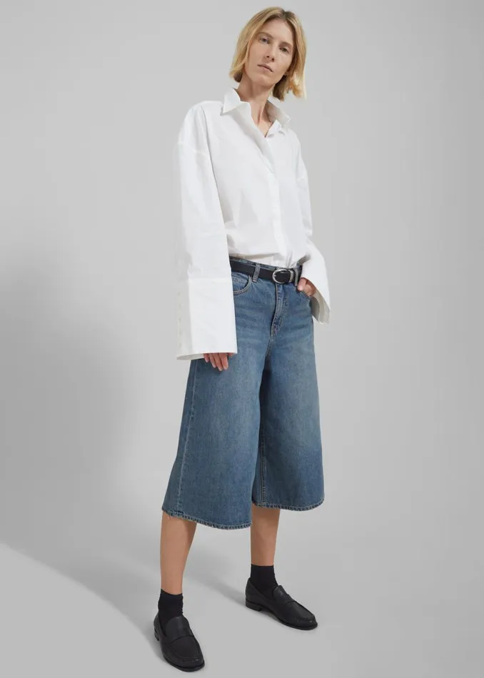 Women The Frankie Shop Tops Rotate Oversized Men039s Shirt Bright White