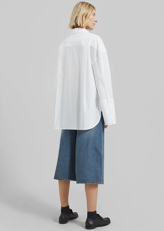 Women The Frankie Shop Tops Rotate Oversized Men039s Shirt Bright White