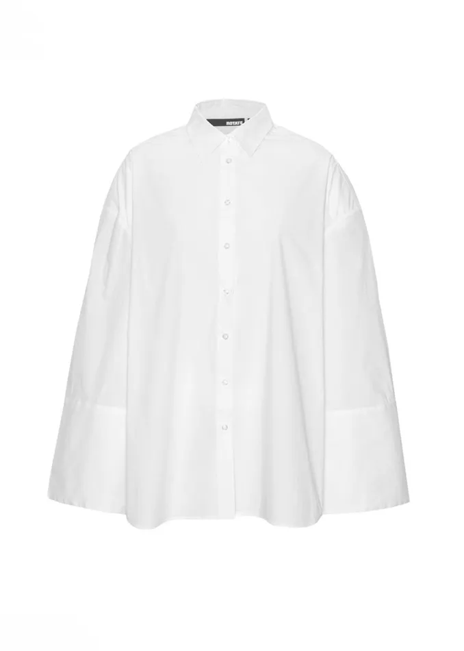 Women The Frankie Shop Tops Rotate Oversized Men039s Shirt Bright White