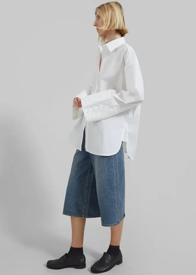 Women The Frankie Shop Tops Rotate Oversized Men039s Shirt Bright White