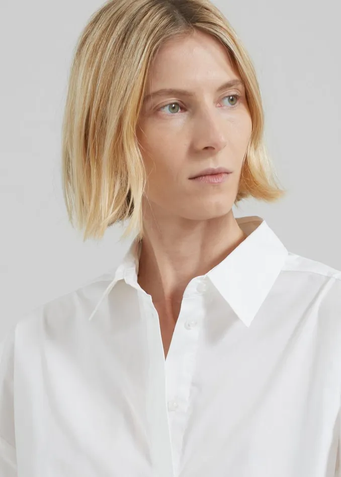 Women The Frankie Shop Tops Rotate Oversized Men039s Shirt Bright White