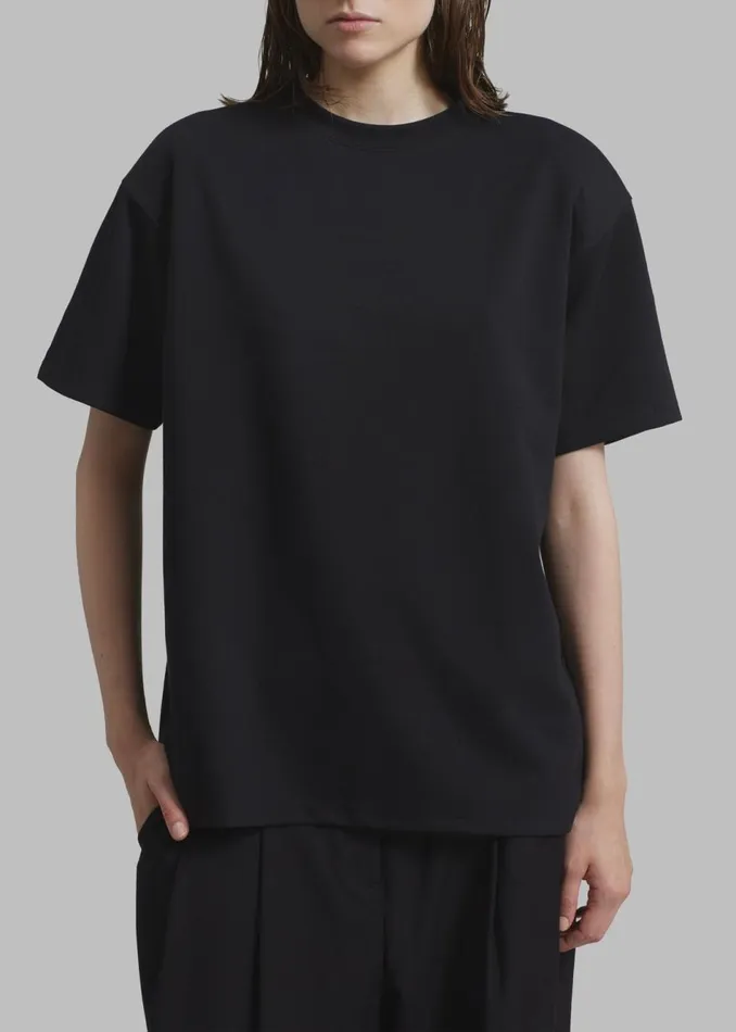 Women The Frankie Shop Tops Rowen Padded Shoulder Tee Black