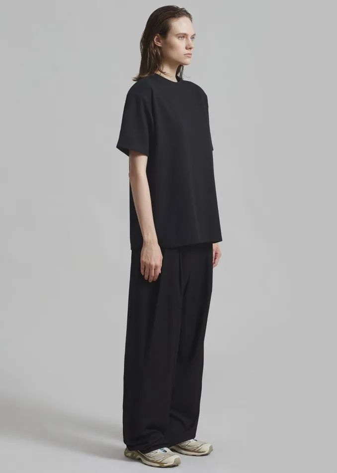 Women The Frankie Shop Tops Rowen Padded Shoulder Tee Black
