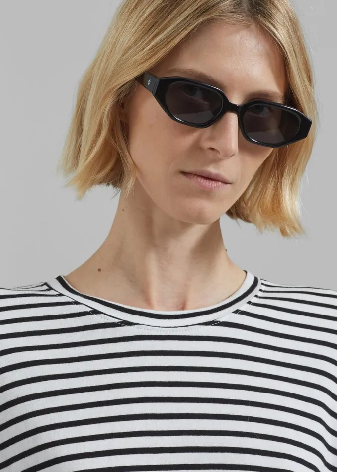 Women The Frankie Shop Tops Salome Long Sleeve Tee Whiteblack Stripe