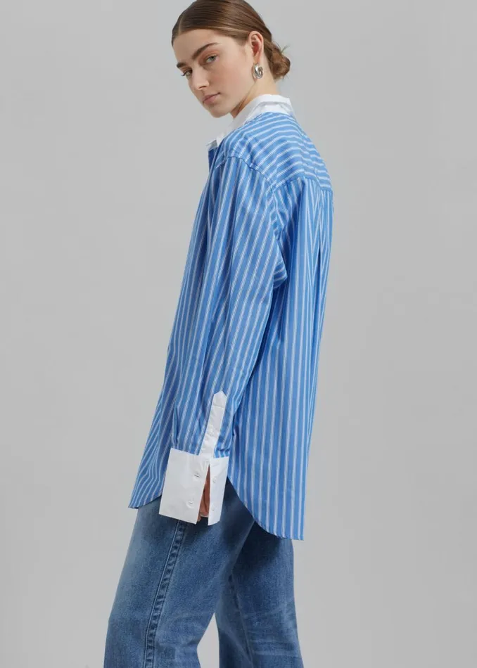 Women The Frankie Shop Tops Samse Samse Salovas Shirt Blue St