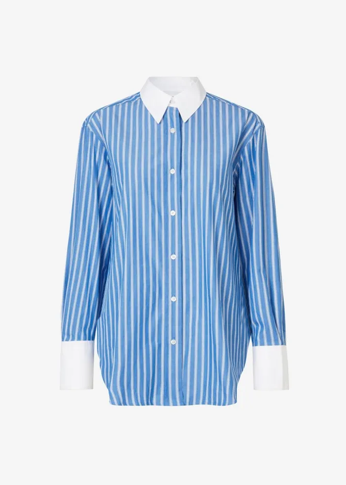 Women The Frankie Shop Tops Samse Samse Salovas Shirt Blue St