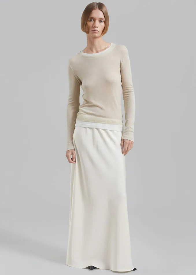 Women The Frankie Shop Tops Scottie Layered Tee Butter