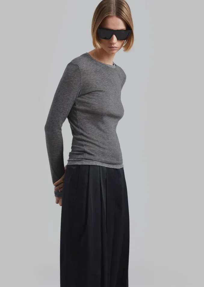 Women The Frankie Shop Tops Scottie Layered Tee Grey