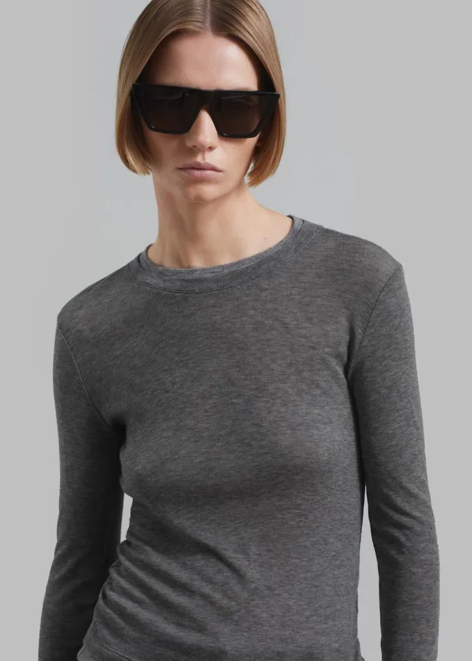 Women The Frankie Shop Tops Scottie Layered Tee Grey