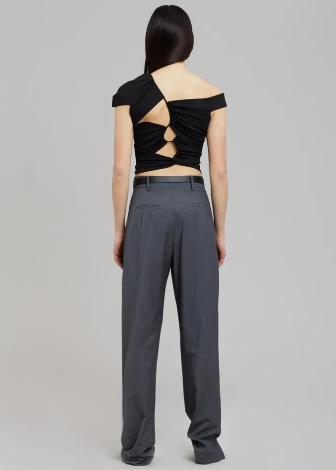 Women The Frankie Shop Tops Sid Neigum Asymmetrical Cutout Tension Blouse Black