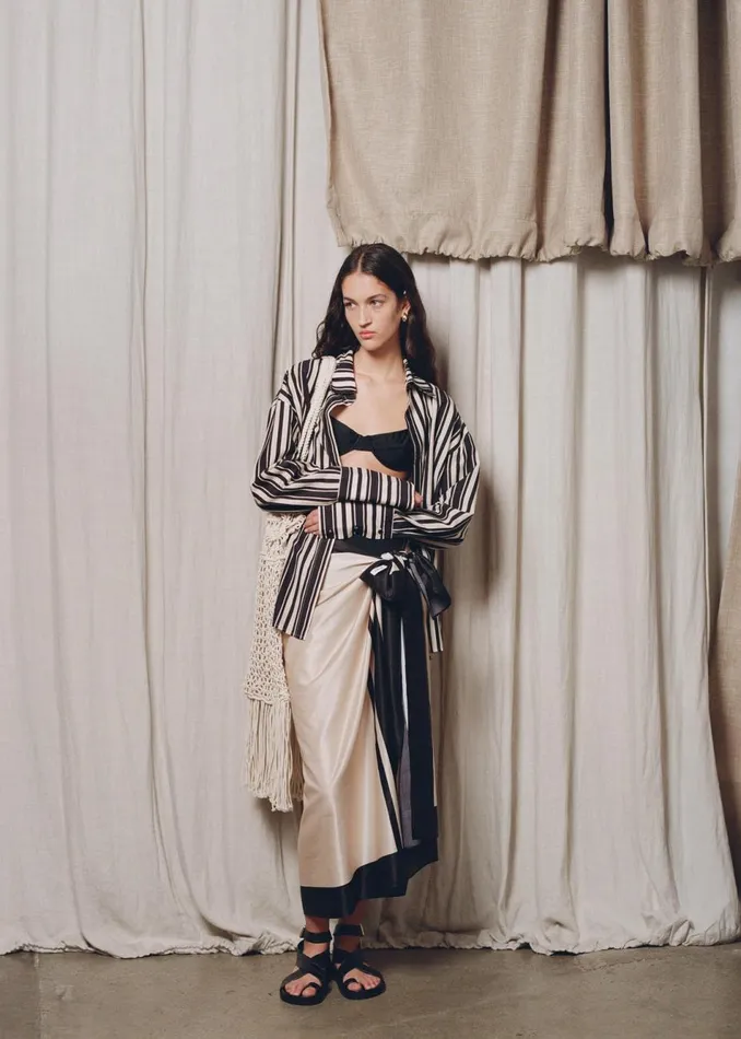 Women The Frankie Shop Tops Solaqua The Amelie Shirt Cinque Stripe