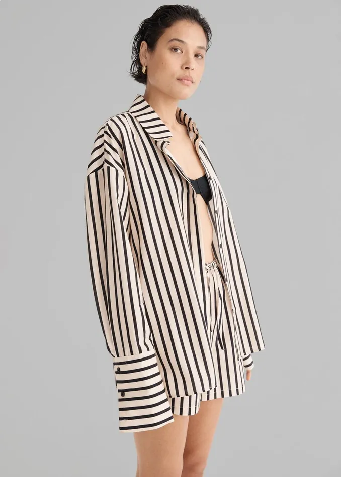 Women The Frankie Shop Tops Solaqua The Amelie Shirt Classico Stripe