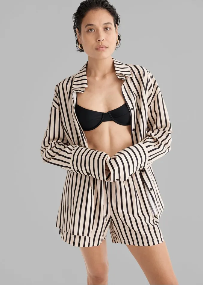 Women The Frankie Shop Tops Solaqua The Amelie Shirt Classico Stripe