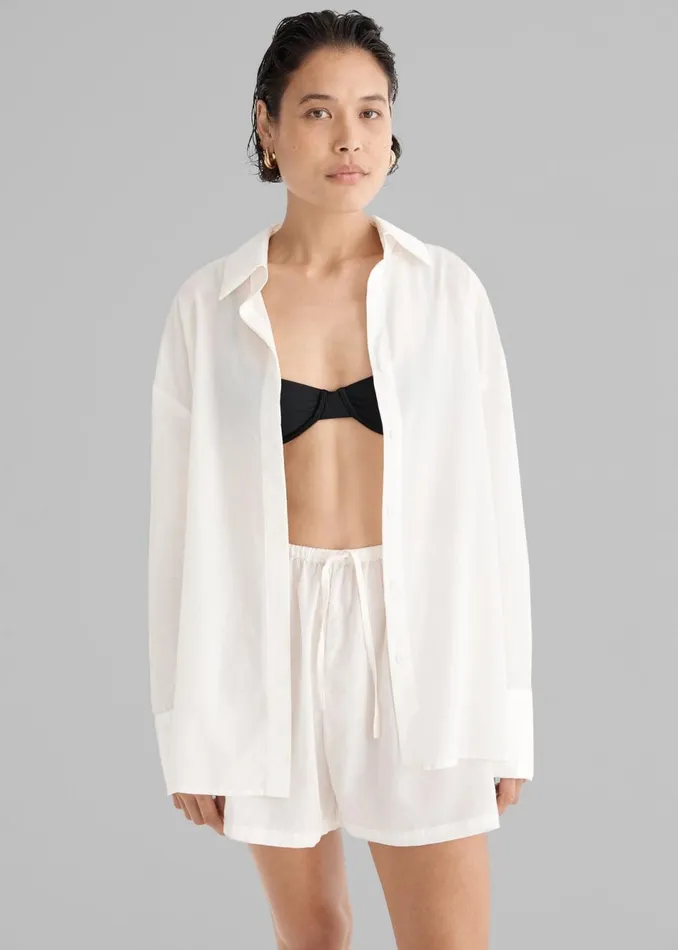 Women The Frankie Shop Tops Solaqua The Amelie Shirt Ivory