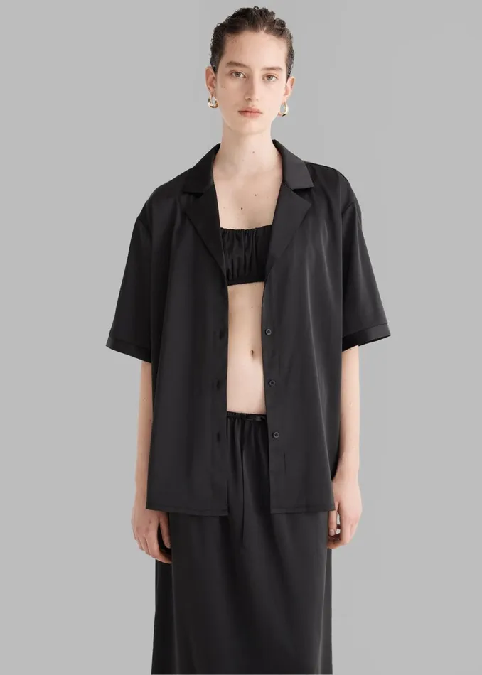Women The Frankie Shop Tops Solaqua The Havana Shirt Noir