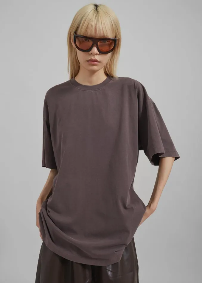 Women The Frankie Shop Tops Sportmax Blocco TShirt Dark Brown