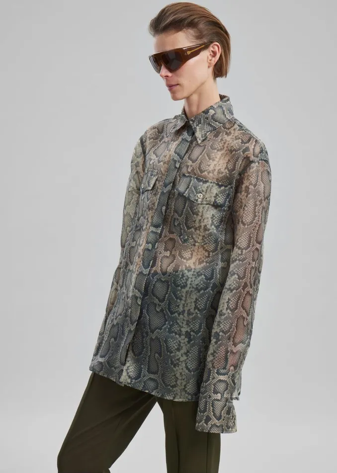 Women The Frankie Shop Tops Sportmax Canore Top Beige Python