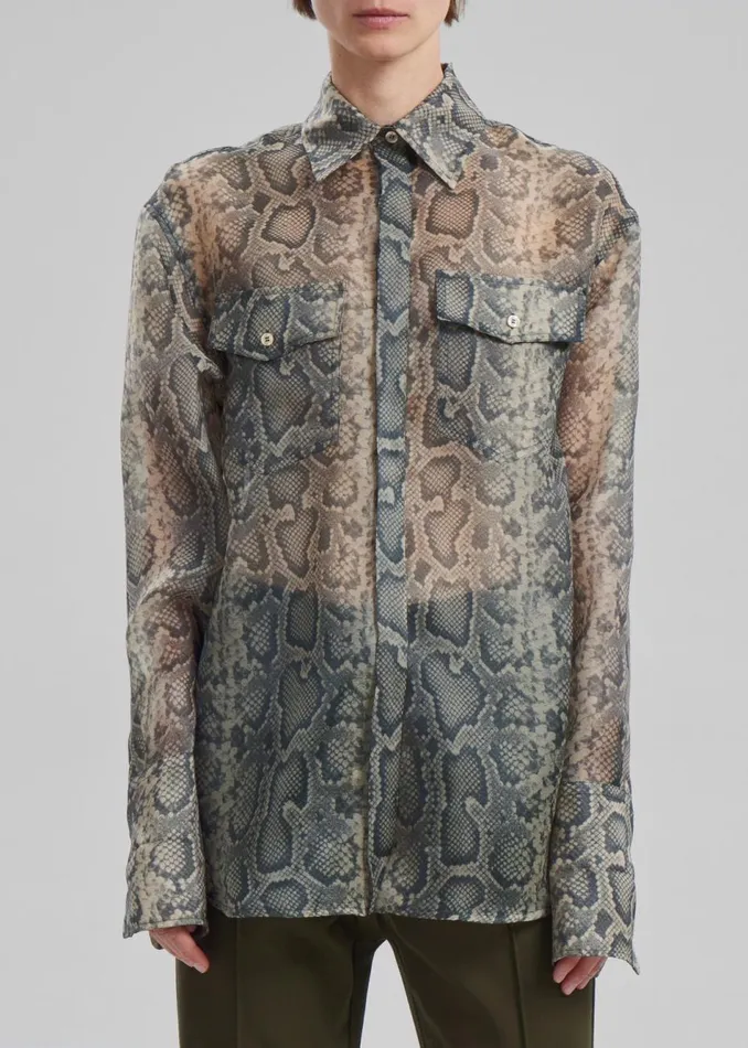 Women The Frankie Shop Tops Sportmax Canore Top Beige Python